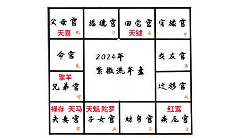 2024年流年四化|震豐八字：紫微斗數2024流年命盤詳解